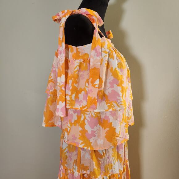 MICHELLE MCDOWELL Sadie Spring Blooms Orange 2pc Set, Size Medium - Picture 13 of 16